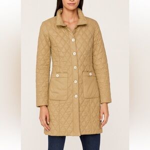 PATTY KIM Light Weight Quilted Beige Women's Puffer Coat Size XS